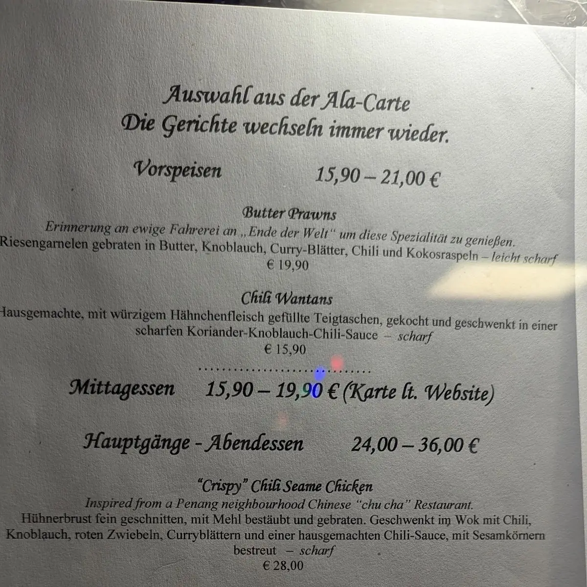 Speisekarte photo 1