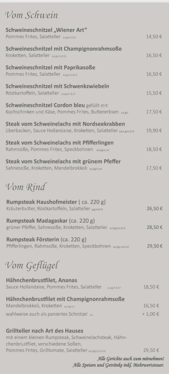 Speisekarte, Restaurant La Vita Wittmund