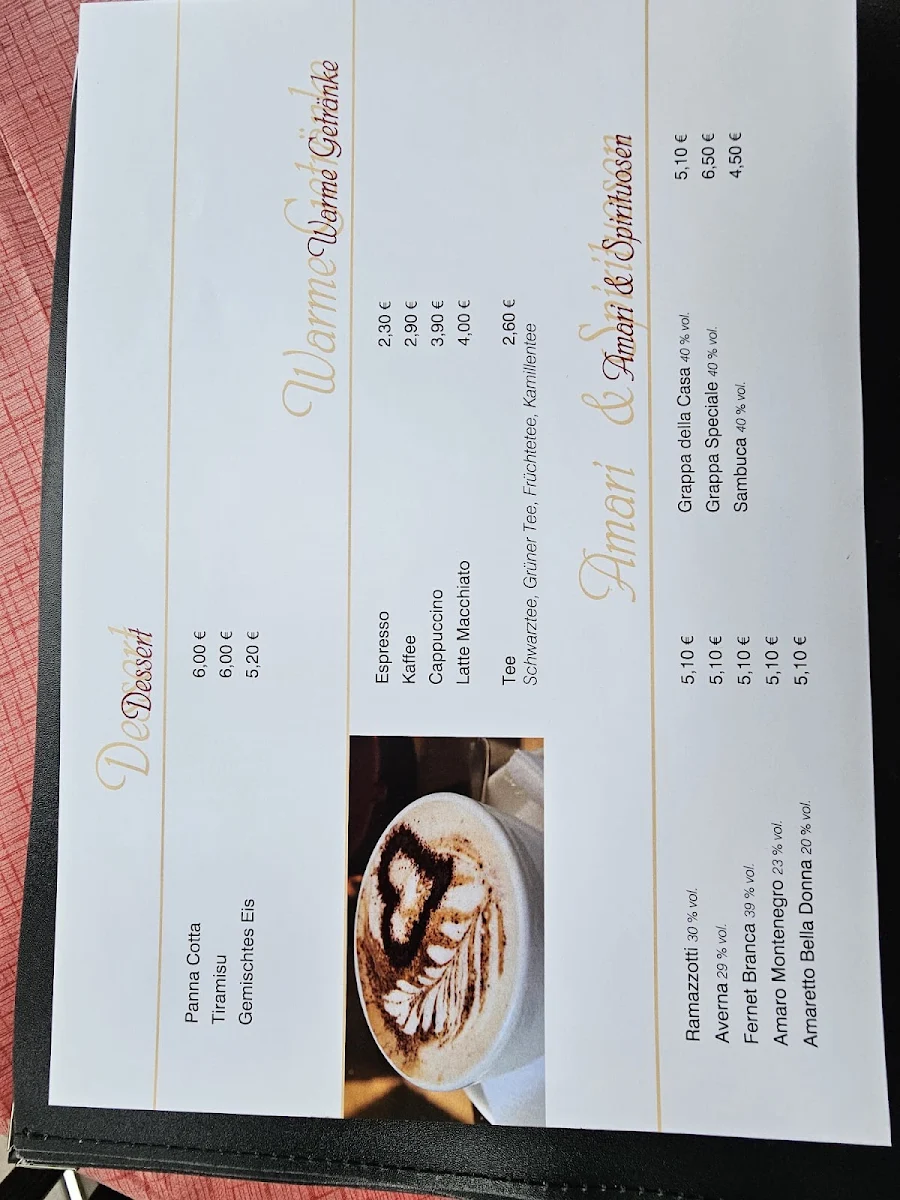 Speisekarte, Pizzeria DA ZAZA