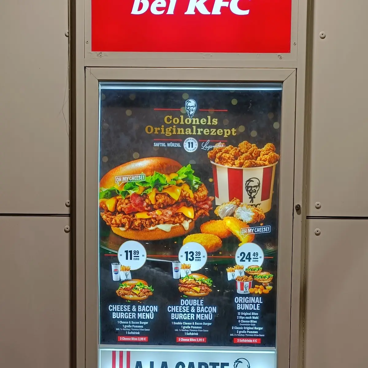 Speisekarte, Kentucky Fried Chicken