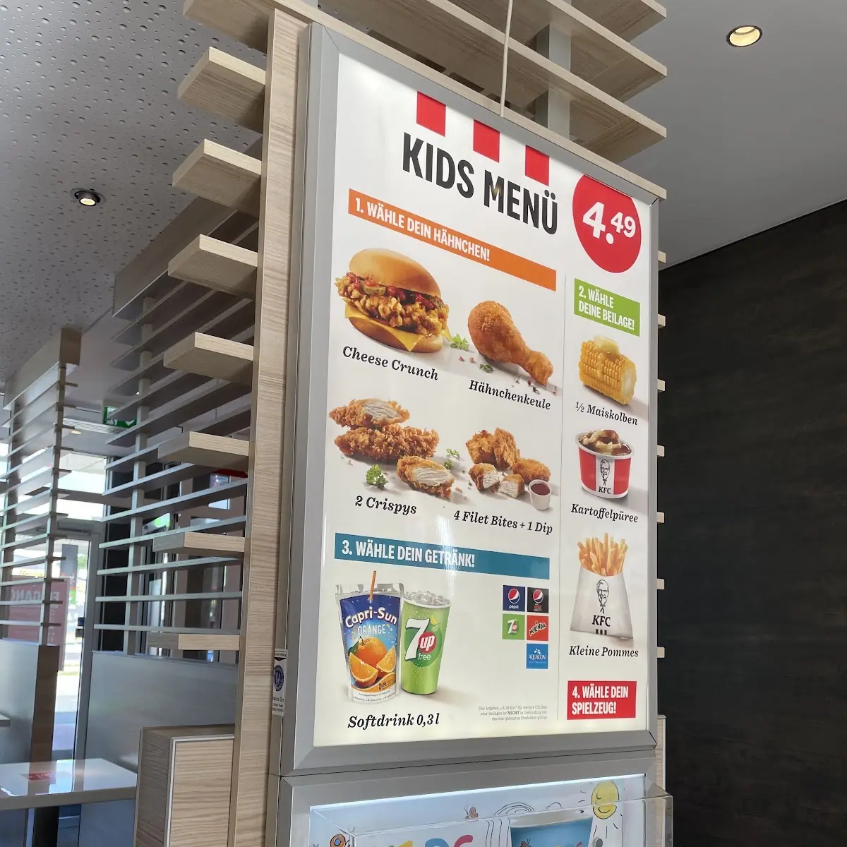 Speisekarte, Kentucky Fried Chicken