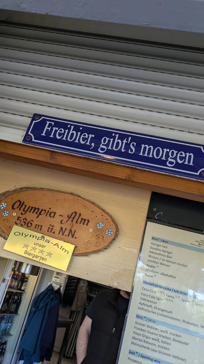 Speisekarte, Olympiaalm