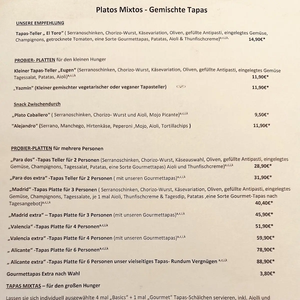 Speisekarte photo 1