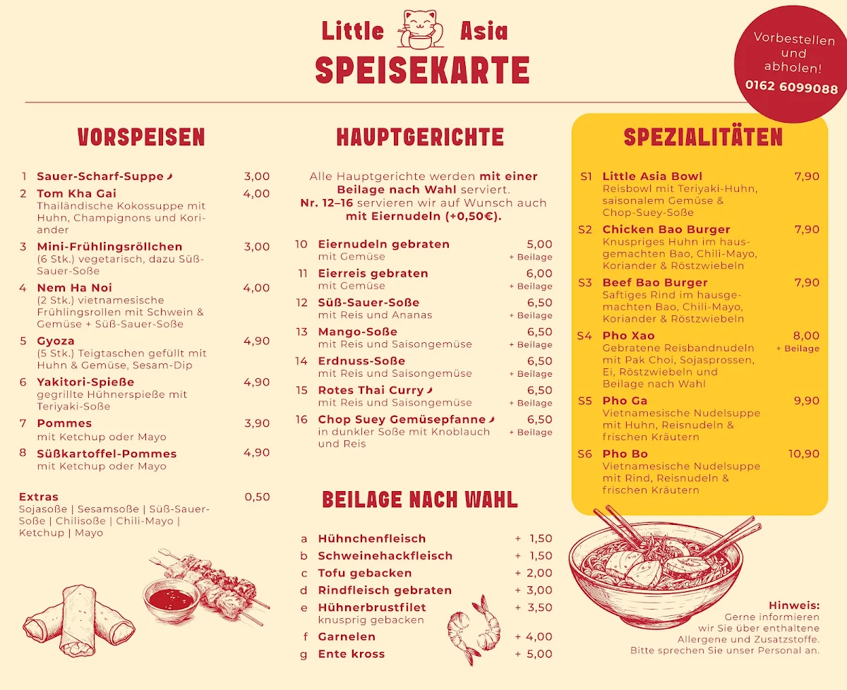 Speisekarte, Little Asia Eberswalde