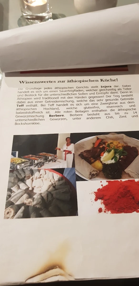 Speisekarte, Addis Café Leipzig