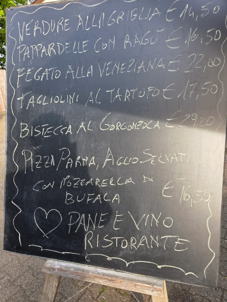Speisekarte, Pane e Vino