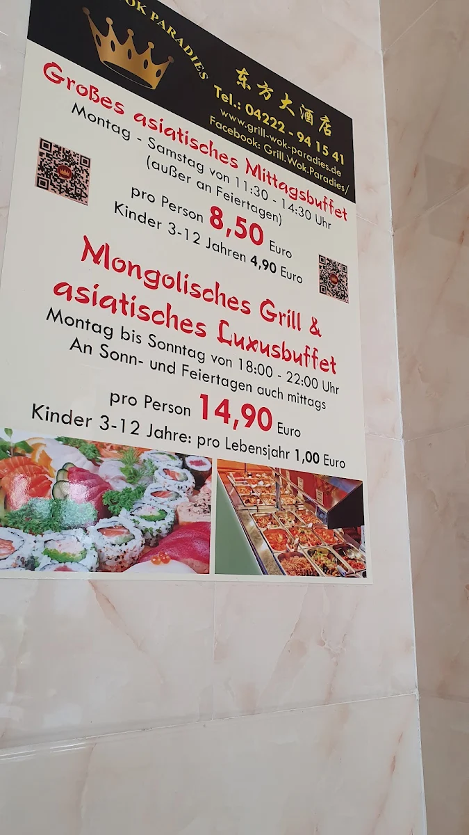 Speisekarte, Kaiser Paradies