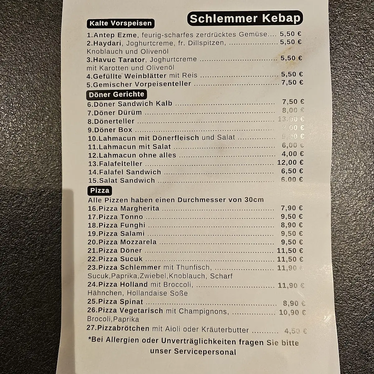 Speisekarte photo 2