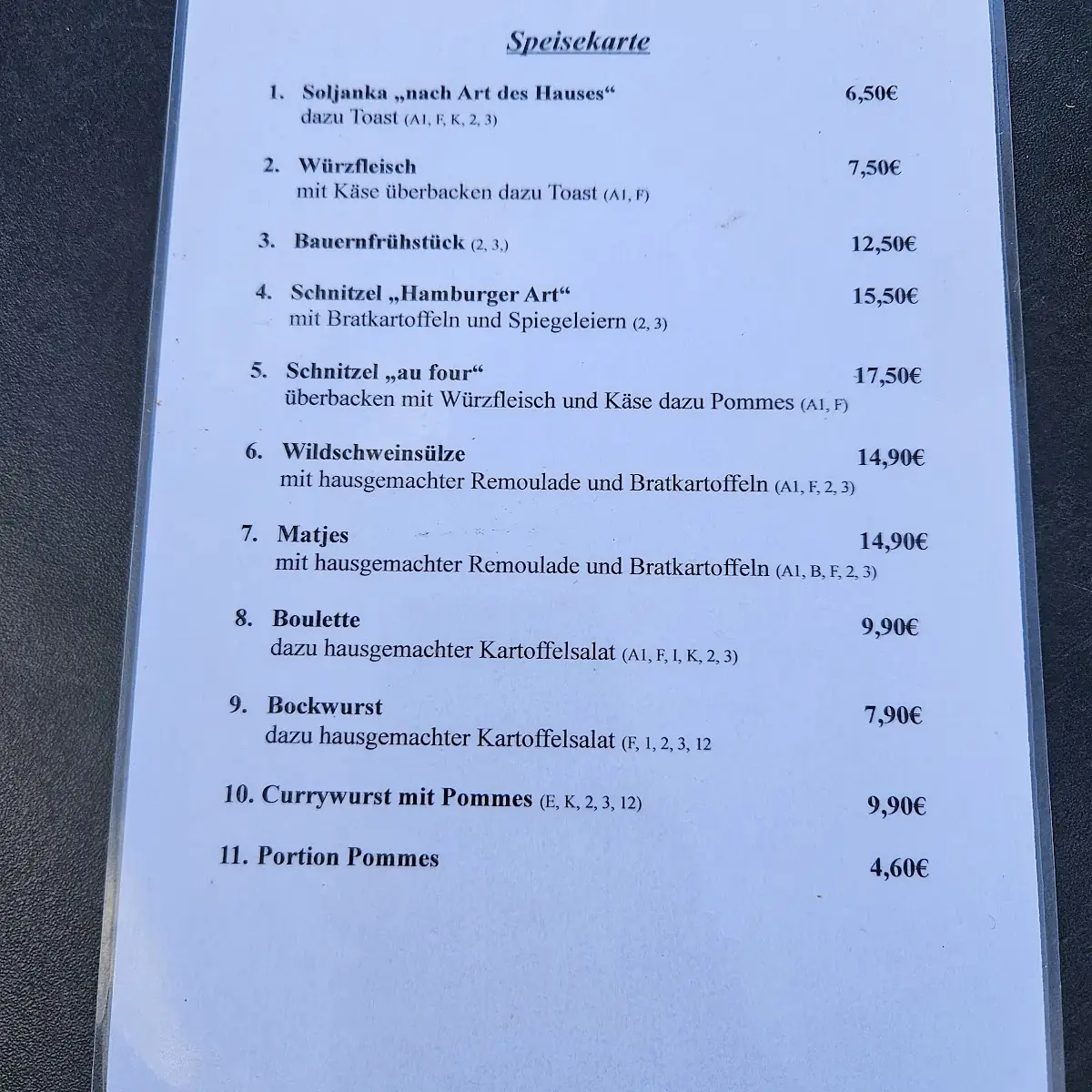 Speisekarte photo 2