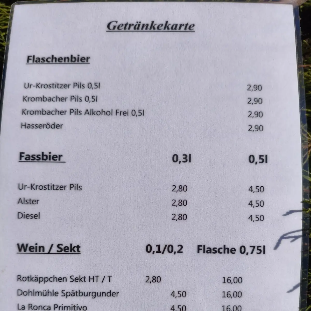 Speisekarte photo 5