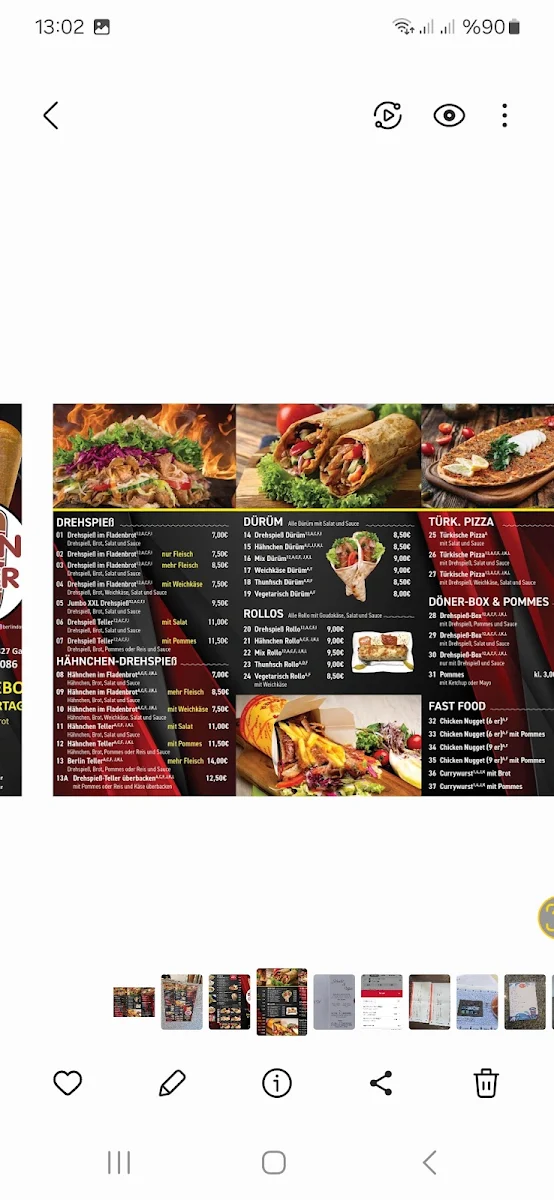 Speisekarte, Berlin Döner