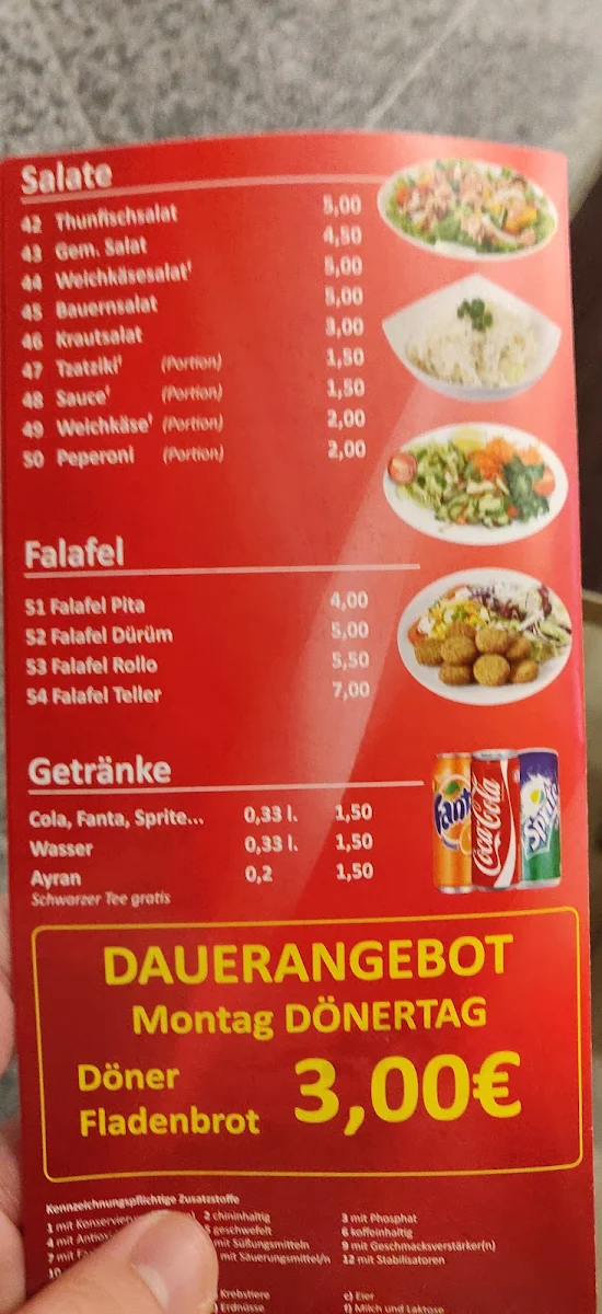Speisekarte, Berlin Döner
