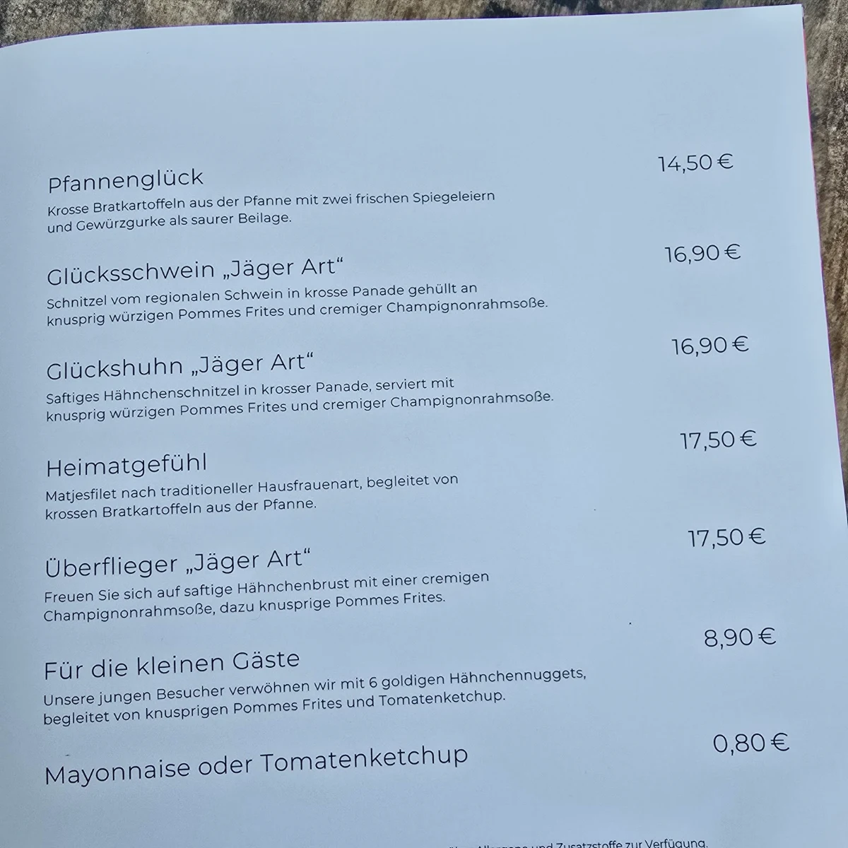 Speisekarte photo 1