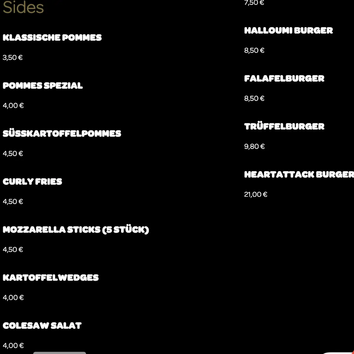 Speisekarte, Foodcloud Berlin