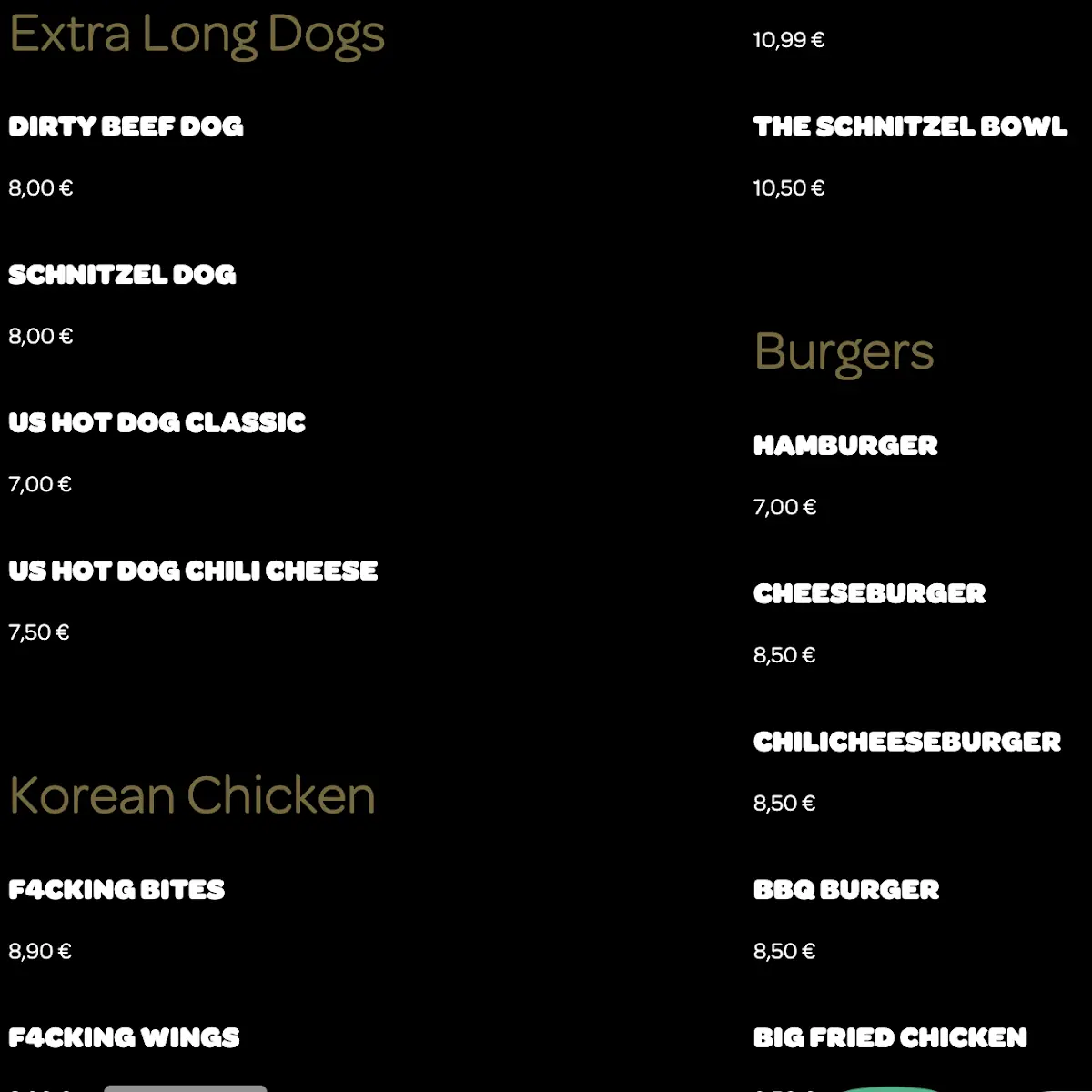Speisekarte, Foodcloud Berlin
