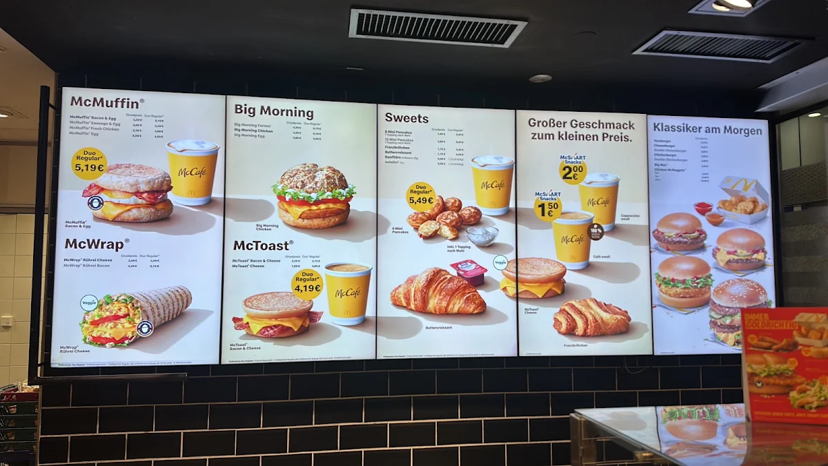 Speisekarte, McDonald's