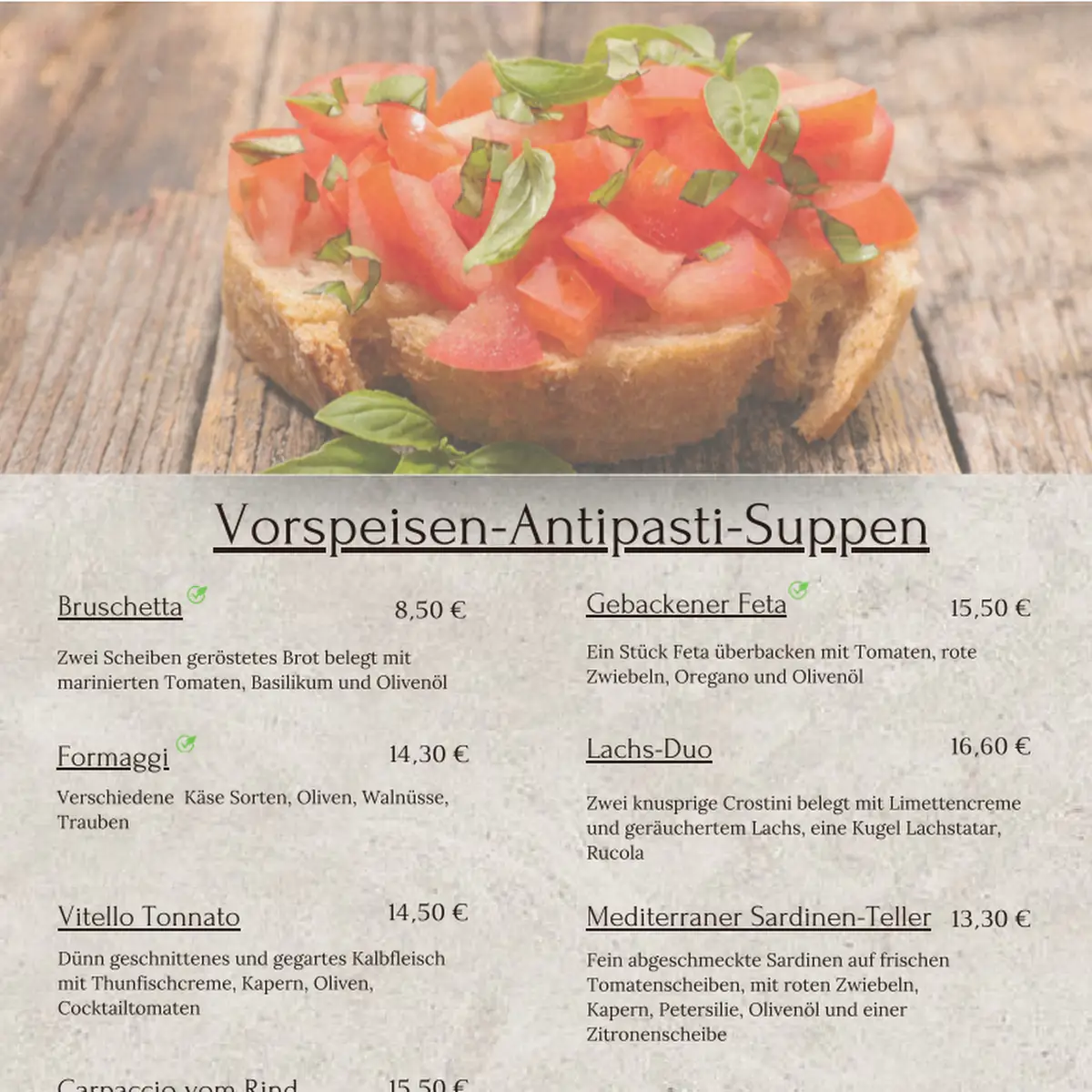 Speisekarte photo 2