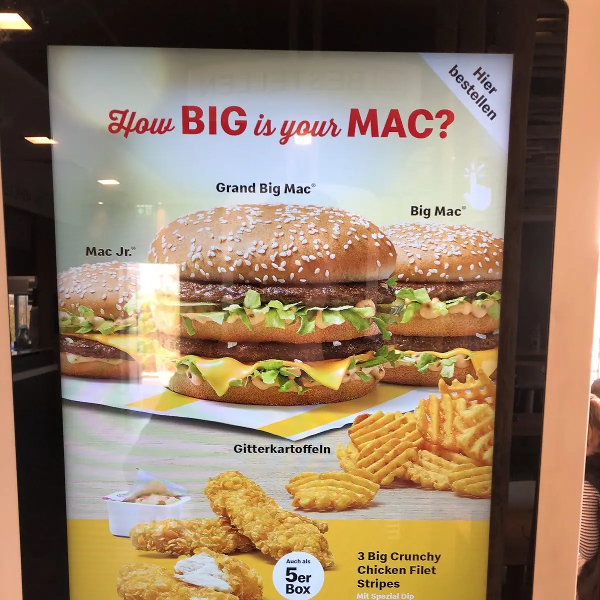 Speisekarte, McDonald's