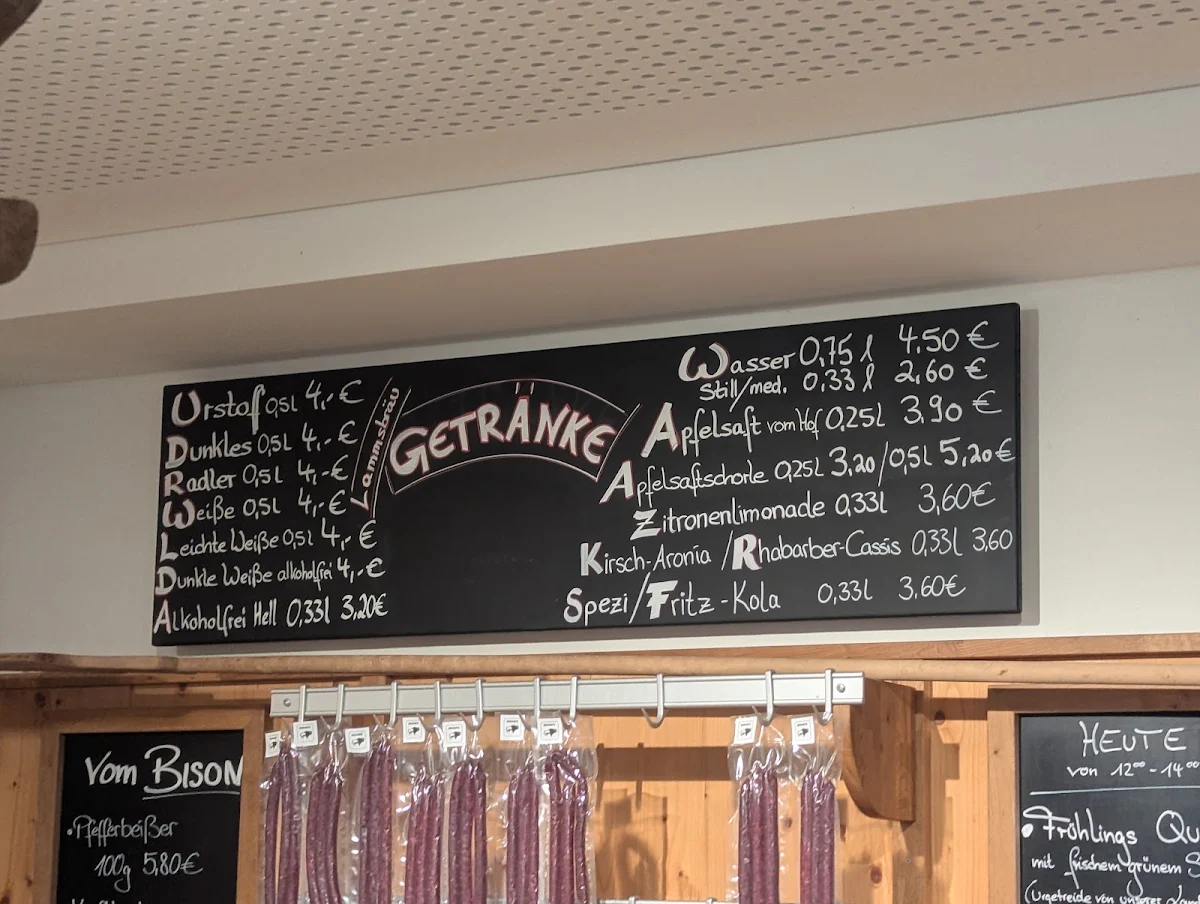 Speisekarte, Caro’s Gutscafé