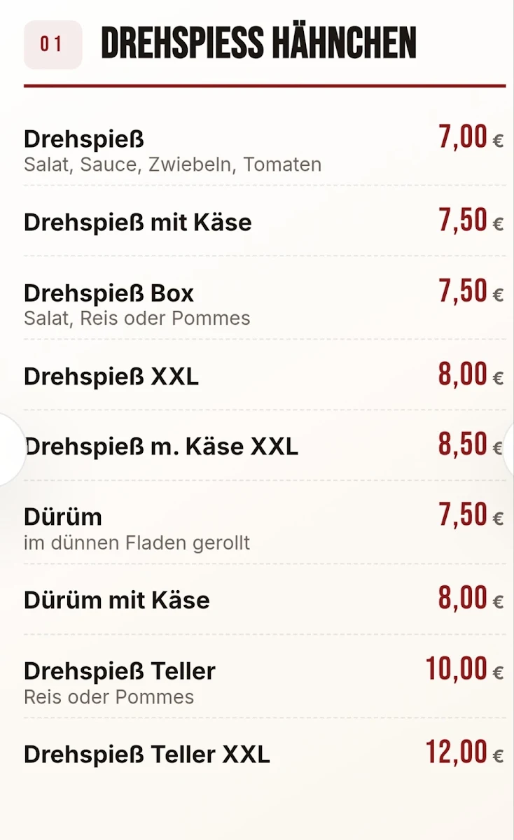 Speisekarte photo 2
