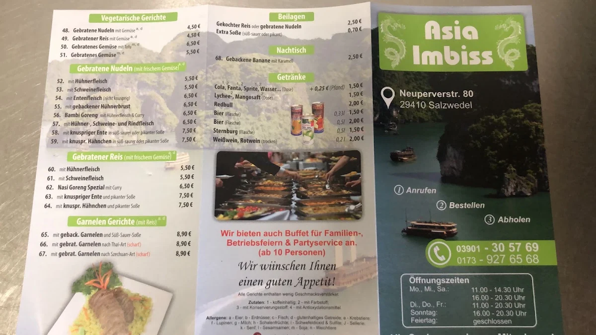 Speisekarte, Asia Imbiss