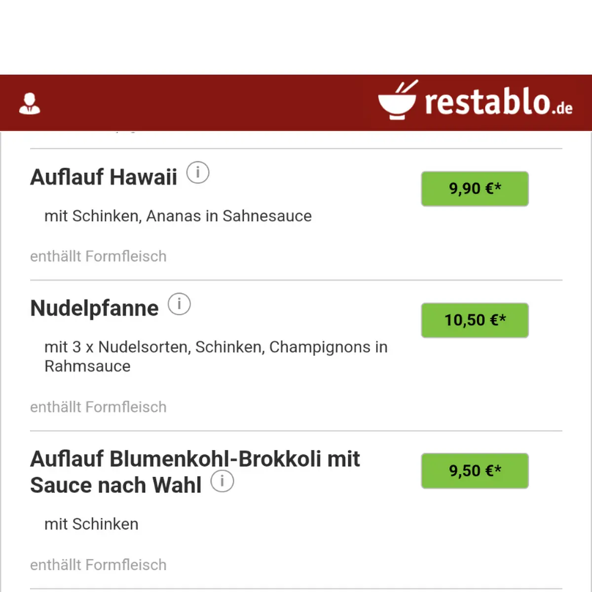 Speisekarte photo 1