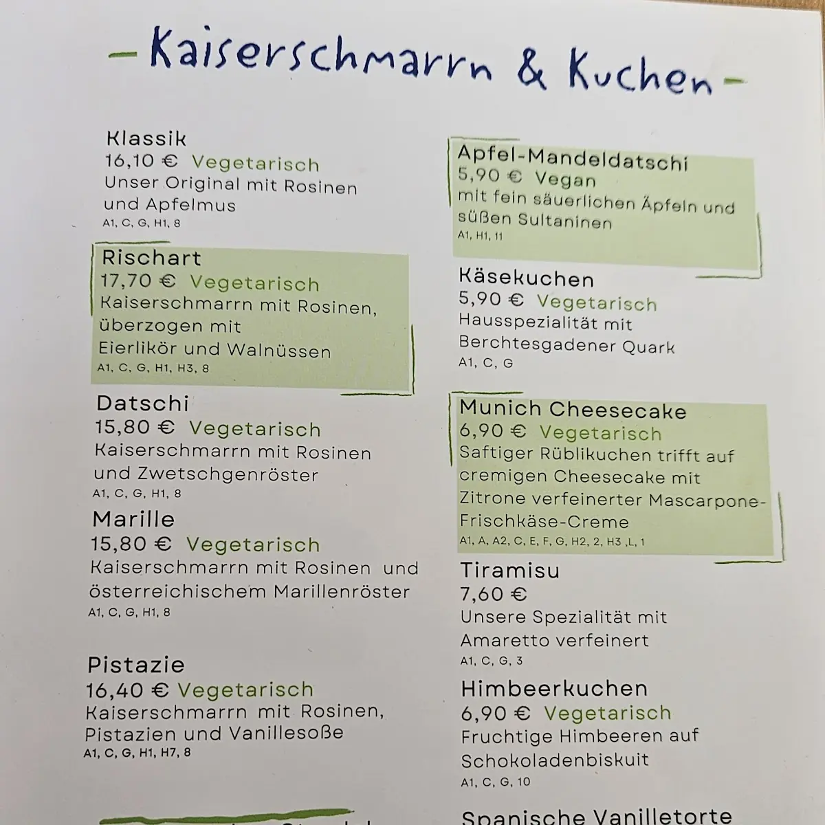 Speisekarte photo 1