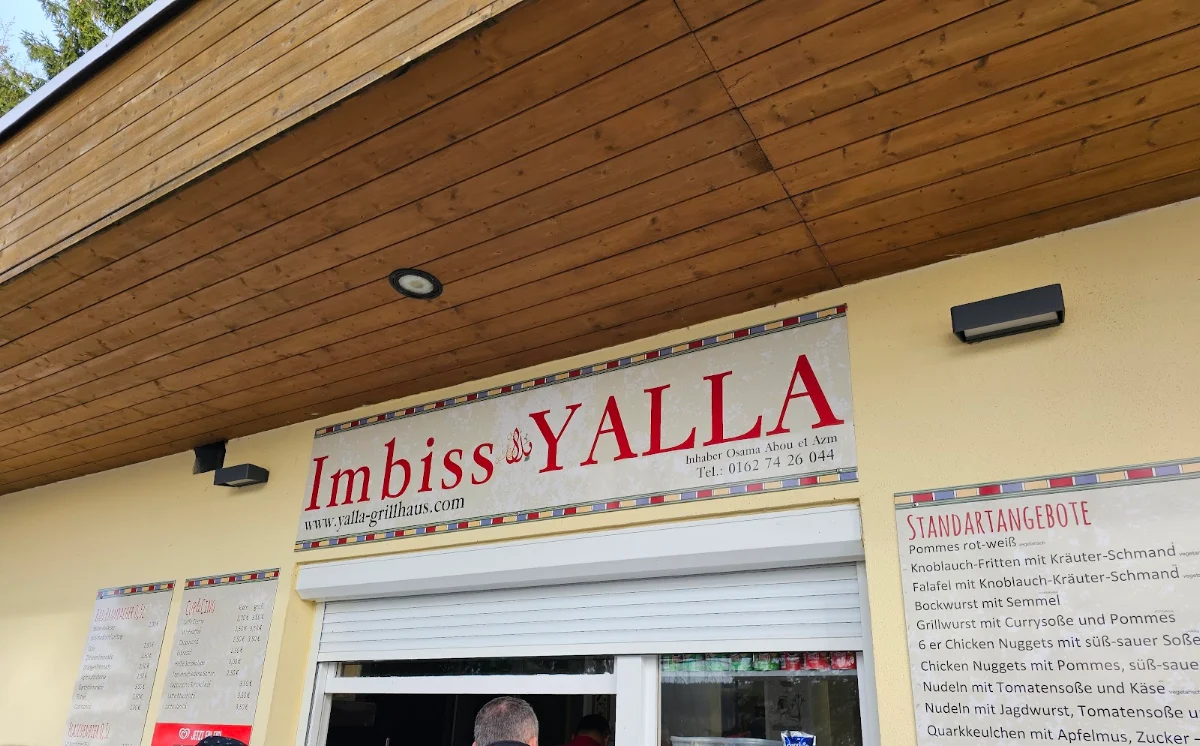 Speisekarte, Imbiss Yalla am Geyrischen Teich - Abou el Azm