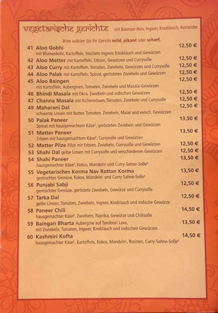 Speisekarte, Sharma Food House Imbiss