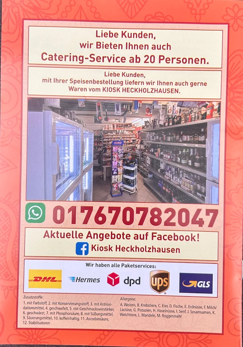Speisekarte, Sharma Food House Imbiss