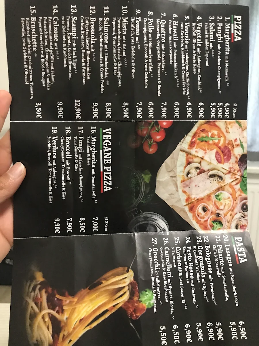 Speisekarte, Rollberge Pizzeria