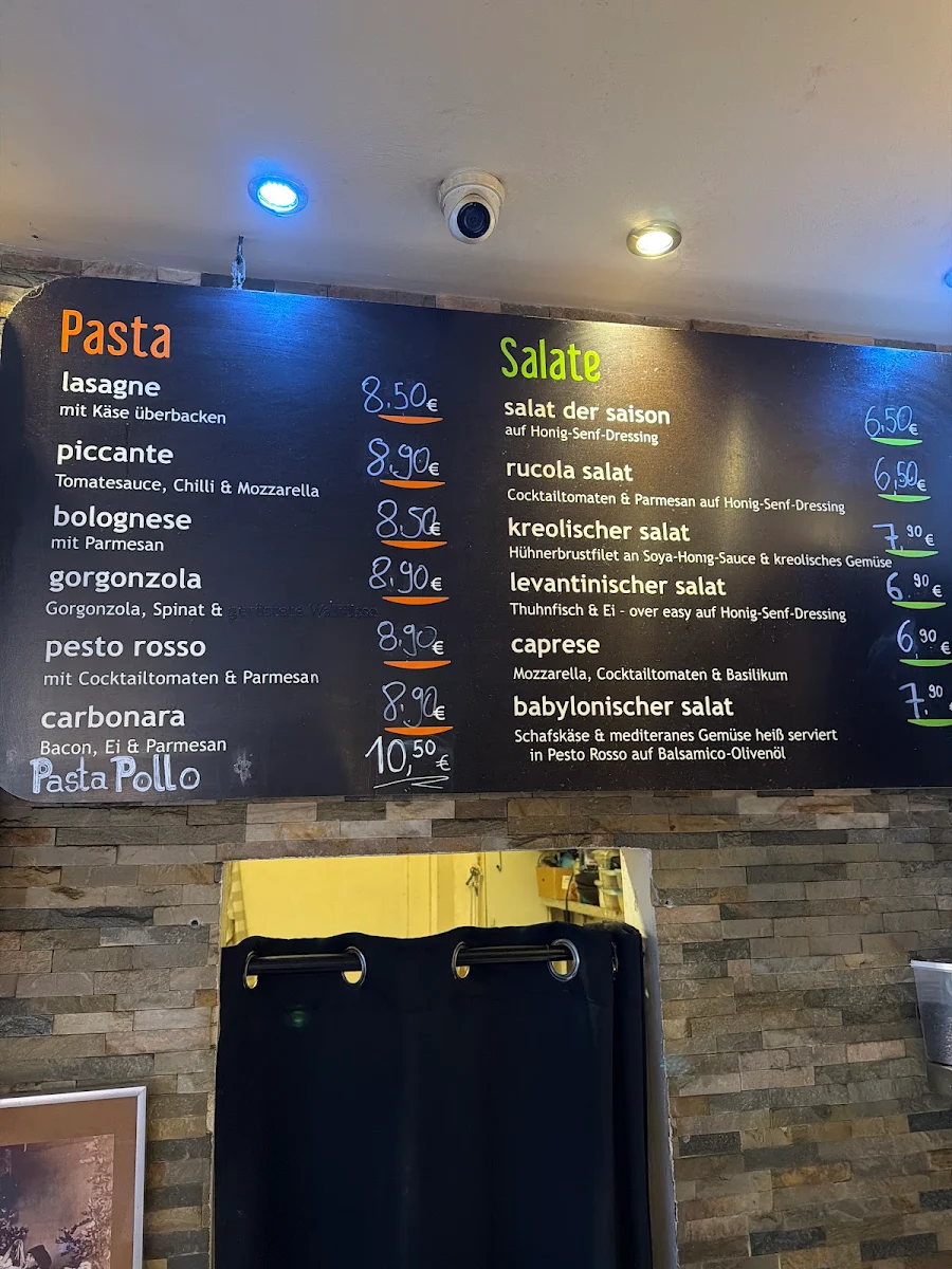 Speisekarte, Rollberge Pizzeria