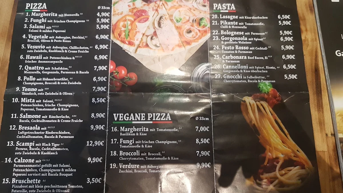 Speisekarte, Rollberge Pizzeria