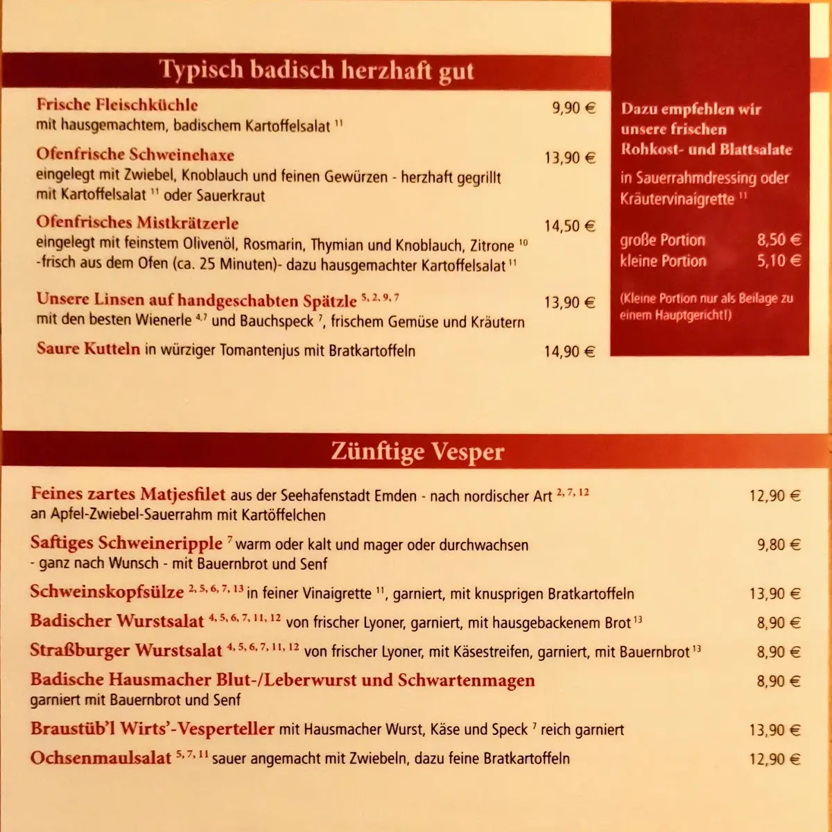 Speisekarte photo 5