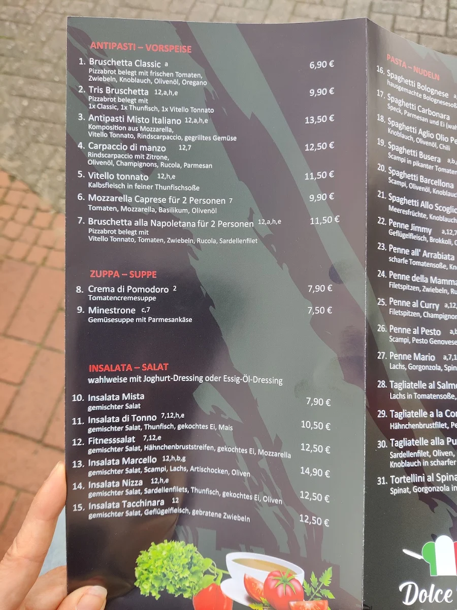 Speisekarte, Dolce Vita