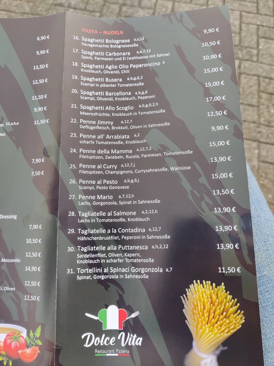 Speisekarte, Dolce Vita