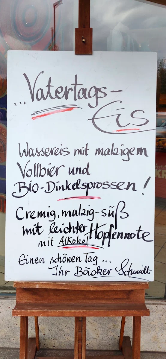 Speisekarte, Bäckerei Schmidt