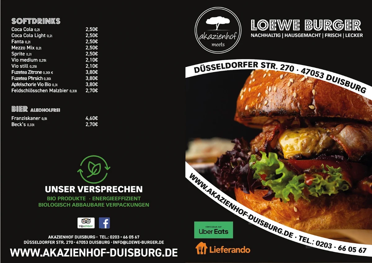 Speisekarte, Loewe Burger 2.0