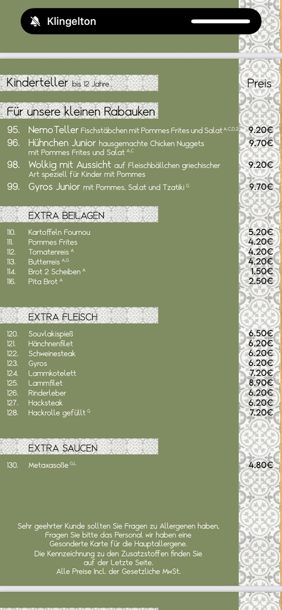 Speisekarte photo 3