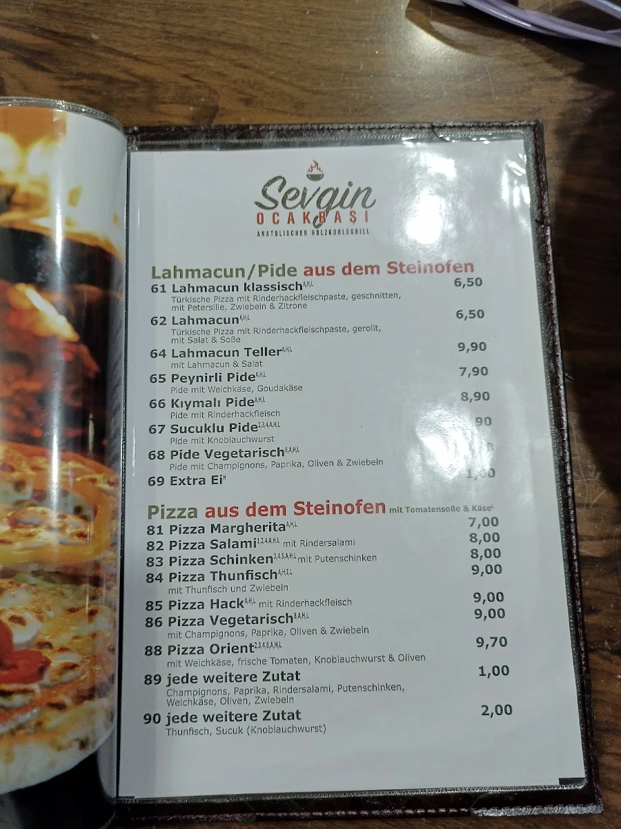 Speisekarte, Sevgin Ocakbaşi Freiburg