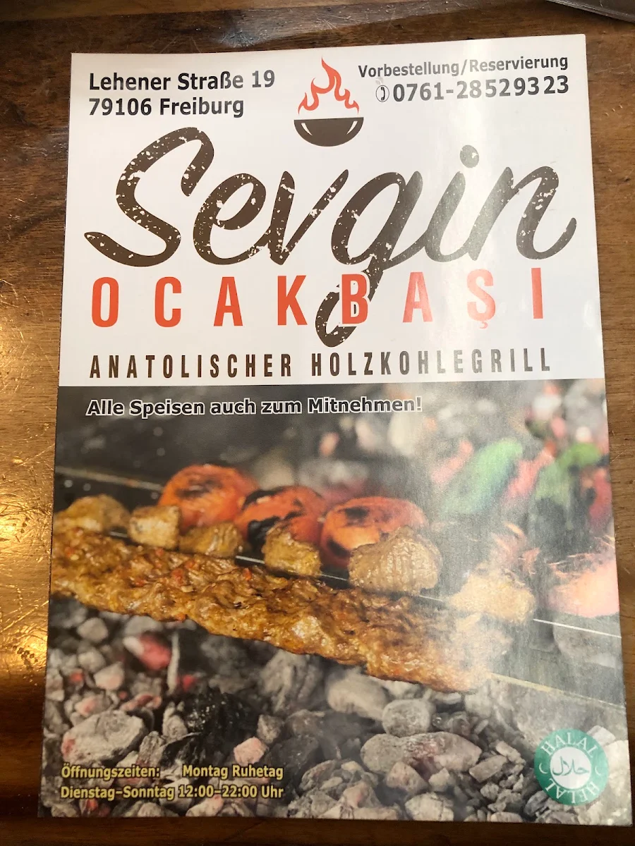 Speisekarte, Sevgin Ocakbaşi Freiburg