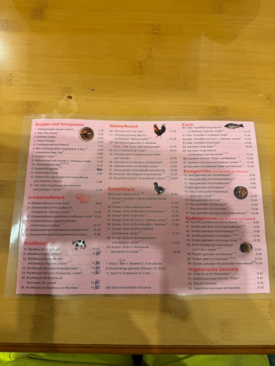 Speisekarte, Shanghai Wok
