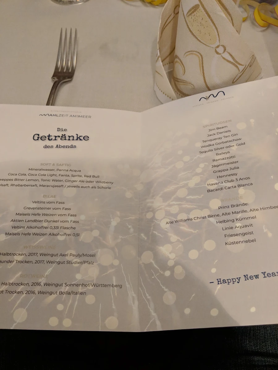 Speisekarte, Mahlzeit Am Meer