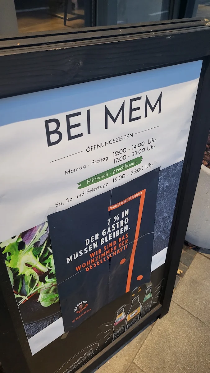 Speisekarte, Pizzeria Bei Mem