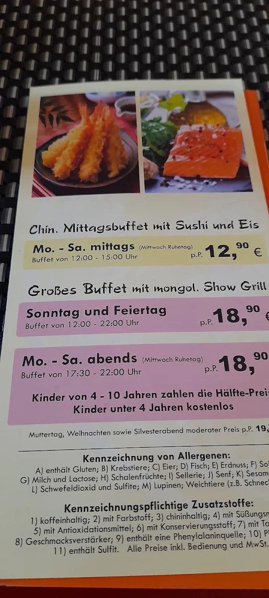 Speisekarte, Buffet House