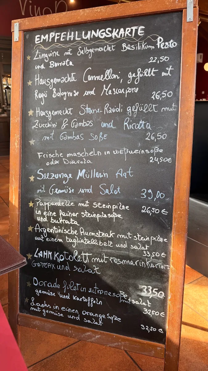 Speisekarte, Ristorante Vino Rosso