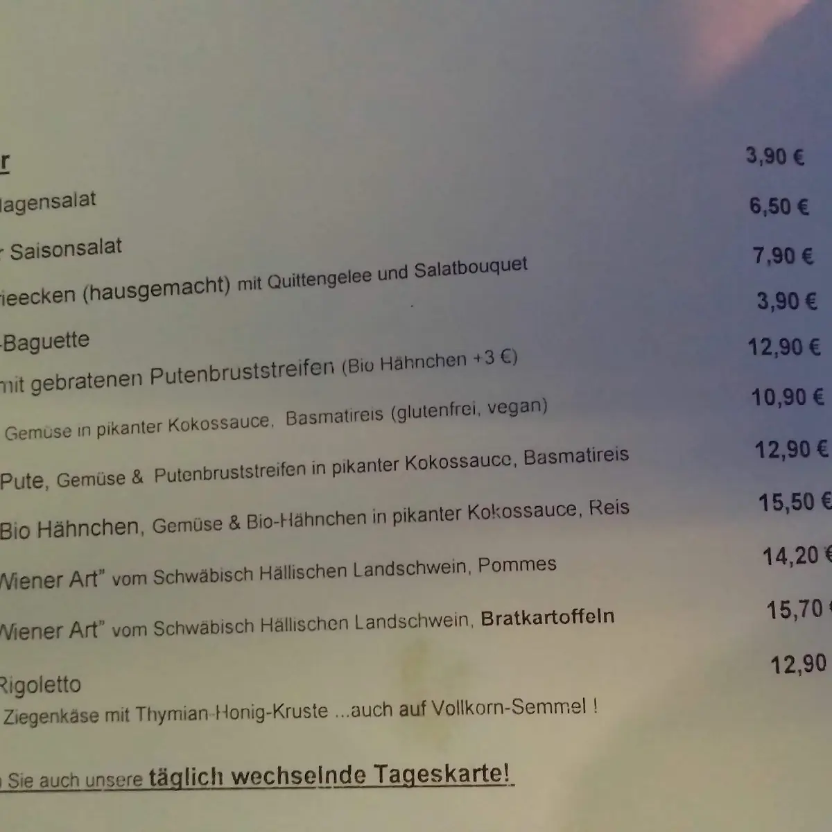 Speisekarte photo 2