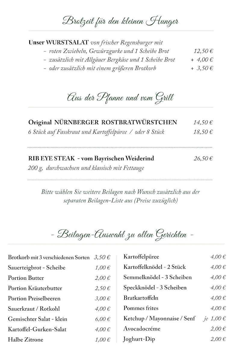 Speisekarte, Lutter & Wegner Leipzig