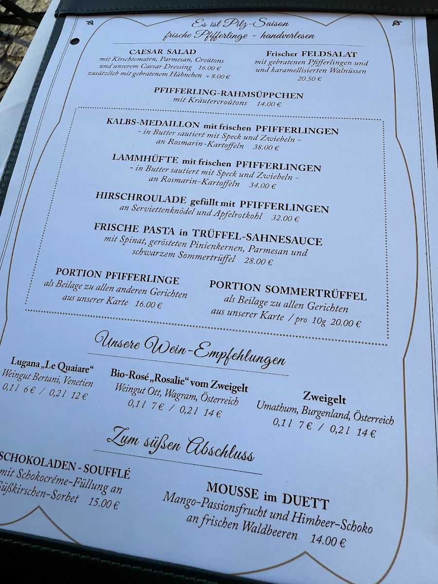 Speisekarte, Lutter & Wegner Leipzig