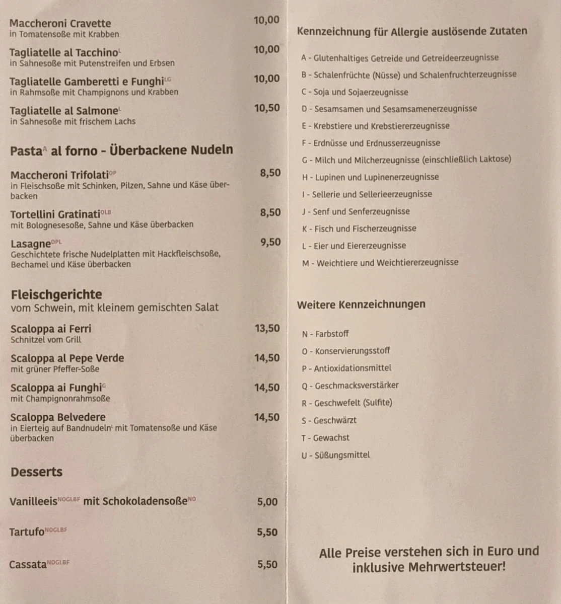 Speisekarte photo 2